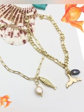 🌸Set of 2…14k Gold over brass Ankle Bracelets